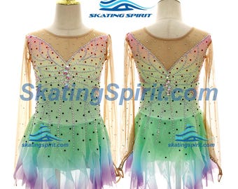 Abito da pattinaggio artistico su misura per ragazze e donne, costume da ballo - SD046