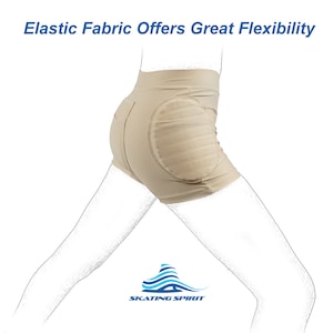 Pantalones cortos acolchados para patinaje artístico, ropa interior protectora con almohadilla de gel para la cadera y el coxis. imagen 7