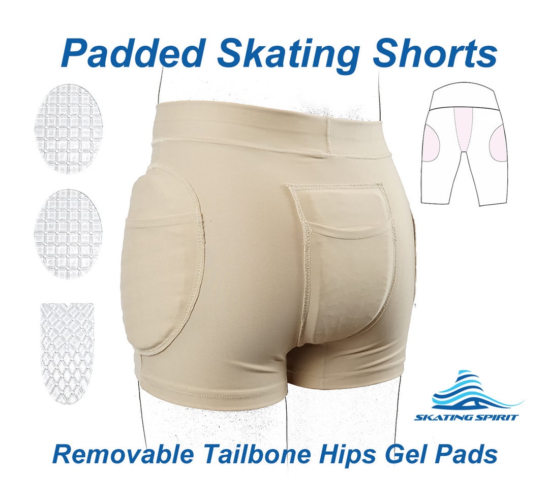 Padded Figure Skating Shorts, Hip Tailbone Gel Pad Protective Underwear