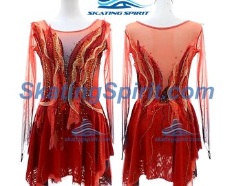 Maßgefertigtes Mädchen und Damen Eiskunstlaufkleid, Tanzkostüm - SD359