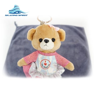 Skate Blade Towel and Skater Teddy Bear Keychain Gift Set