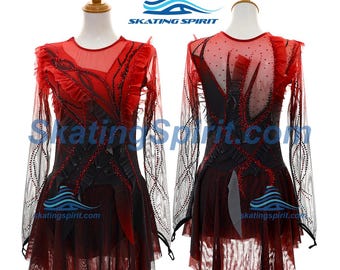 Vestido de patinaje artístico para niñas y mujeres, traje de baile, hecho a medida - SD439