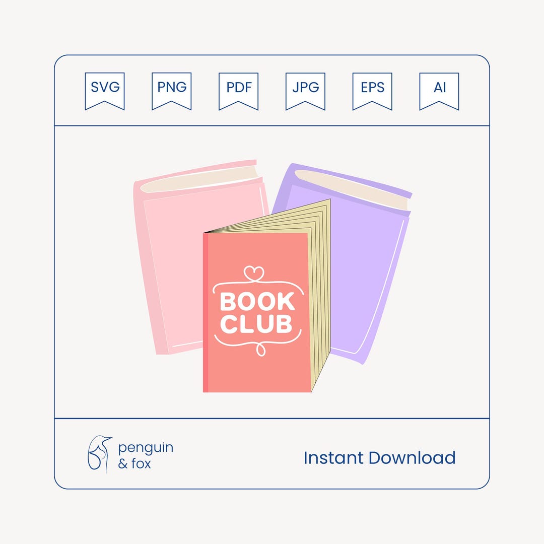 Book Club Svg Png: Digital Design for Cricut Graphic and Crafts - Etsy