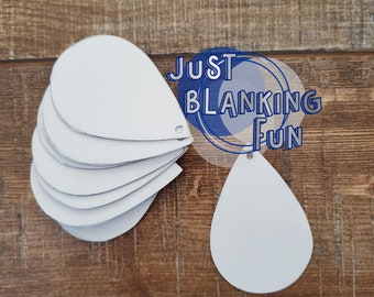 Small Tear Drop Aluminum Sublimation blanks.  Perfect for earrings or a necklace pendant.  (10 pack)