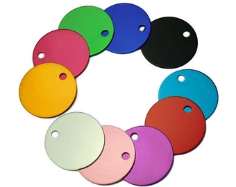 Engraved Anodized Aluminum Dog Tag, Personalized Pet ID, 30mm