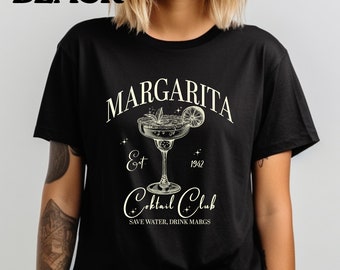 Custom Margarita Cocktail Club EST 1942 Color Retro Shirt, Margarita Cocktail Lover Shirt, Margarita Shirt, 18 colors Retro option, 1 T1561