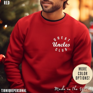 Custom Great Uncles Club Sweatshirt, Cool Uncle Sweatshirt for New Uncle, Pregnancy Announcement Sweatshirt for Uncle Pocket Sweatshirt S988