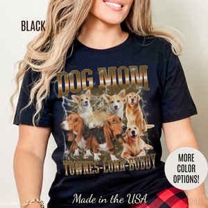 Custom Retro Dog Bootleg Shirt, Dog Mom Shirt, Dog Bootleg Retro 90&#39;s Tee, Custom Pet Photo, Custom Pet Portrait, Pet Lovers Gift, T1432