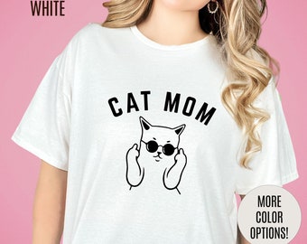 Cat Mom Shirt, Funny Pet Lover Tshirt for Her, Cat Mama T Shirt for Mom Gift from Kids, Cat T-Shirt Gift for Women, Cat Lover Tee, T1111