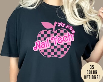 Nail tech shirt, Gift for nail tech, Cute Nail Tech Shirt, Women's Shirt, Nail Tech Grad, Gift For Manicurist Pink Shirt For Nail Tech,T834