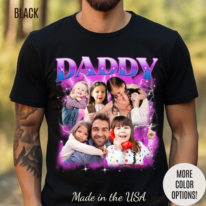 Custom Bootleg Rap Daddy Tee, Custom Photo Daddy Shirt, Dad Shirt With Kid Face Photos, Custom Father&#39;s Day Gift Personalized Father, T1648