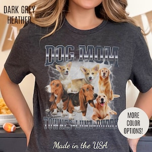Custom Retro Dog Bootleg Shirt, Dog Mom Shirt, Dog Bootleg Retro 90&#39;s Tee, Custom Pet Photo, Custom Pet Portrait, Pet Lovers Gift, T1429