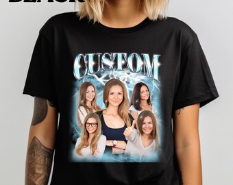 Custom Bootleg Rap Tee, Shirt with Face Photo Vintage T Shirt, Bachelorette Surprise Tee, Birthday Gift Tee, Girlfriend Boyfriend Tee, T1597