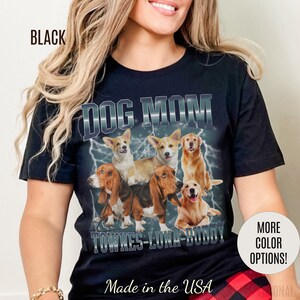 Custom Retro Dog Bootleg Shirt, Dog Mom Shirt, Dog Bootleg Retro 90&#39;s Tee, Custom Pet Photo, Custom Pet Portrait, Pet Lovers Gift, T1431