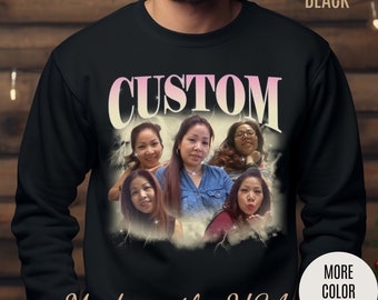 Custom Your Own Bootleg Tee, Retro Custom Bootleg Rap Tee, Custom Photo Sweatshirt, Insert Your Design Vintage Graphic 90s Sweatshirt, S1384