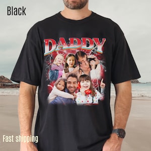 Custom Bootleg Rap Daddy Tee, Custom Photo Daddy Shirt, Dad Shirt With Kid Face Photos, Custom Father&#39;s Day Gift Personalized Father, CC1649