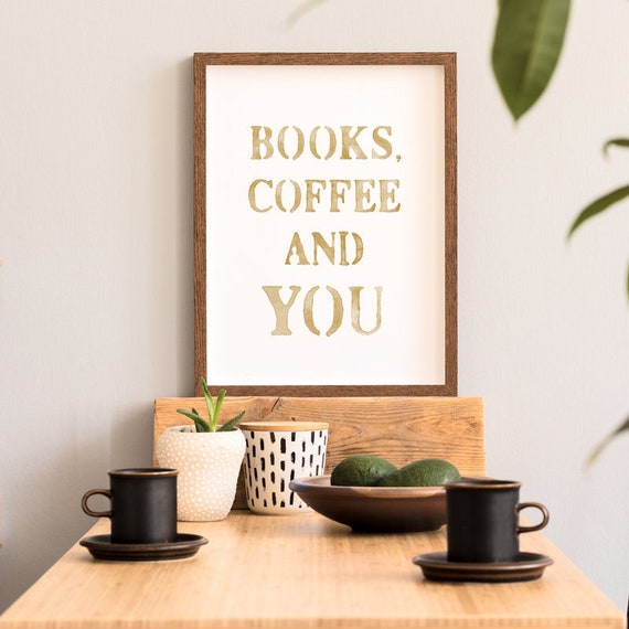 Coffee Lover Print Coffee is a Hug in a Mug Wall Print in A4 or A5 size