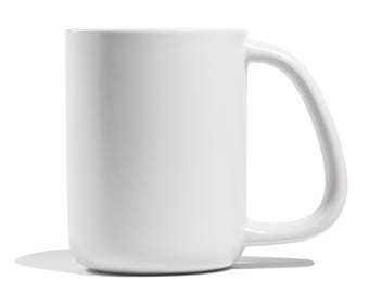 CURVD Ergonomic Coffee Mug: 12oz Matte White Ceramic