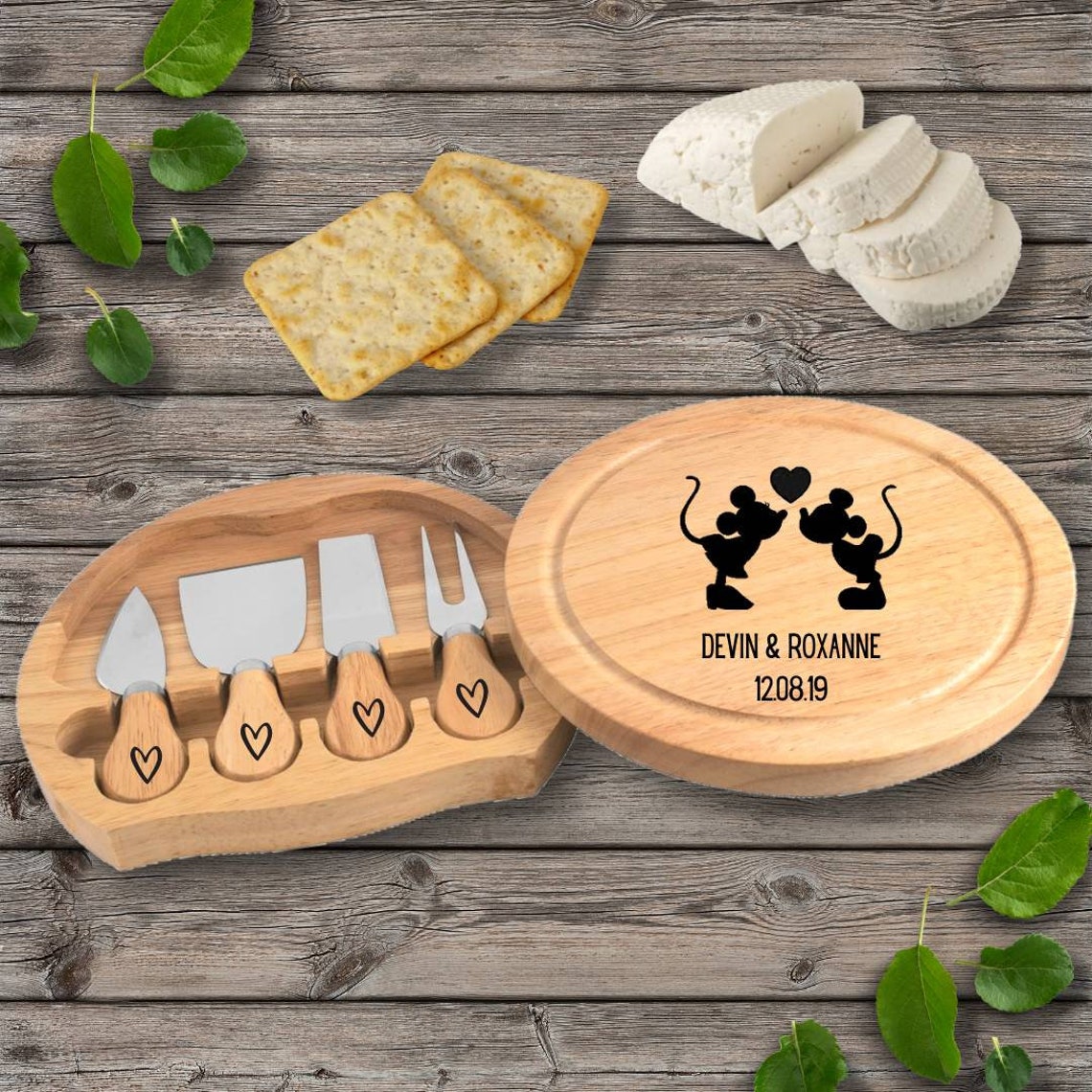 Personalised Disney Cheese Board and Knives Set Wooden 5 Etsy