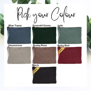Personalised Velvet Accessory Case / Velvet Make Up Bag / Custom Bridesmaid Pouch image 7