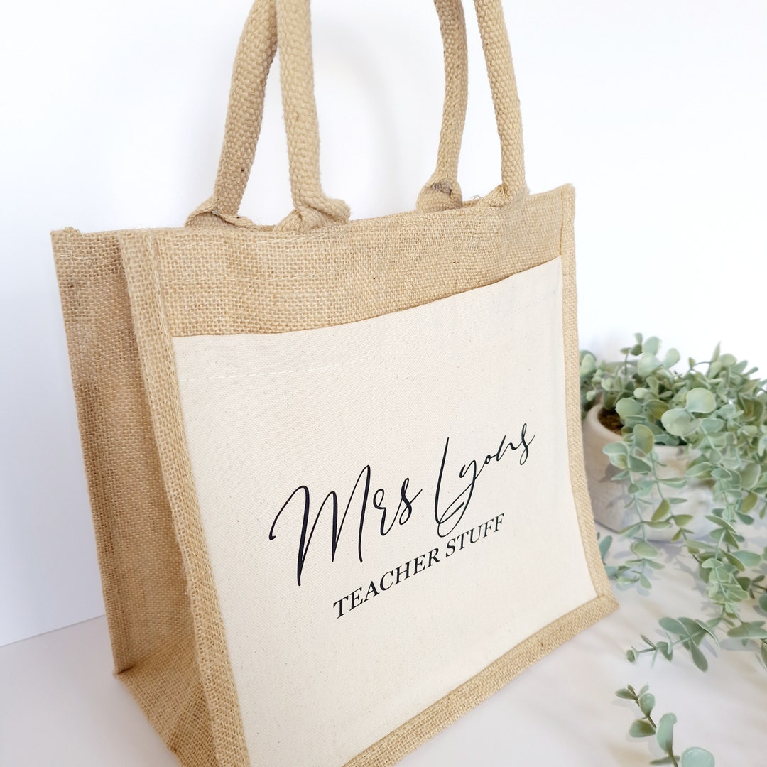 Personalised Teacher Tote Bag: Custom Jute Gift - Etsy Australia