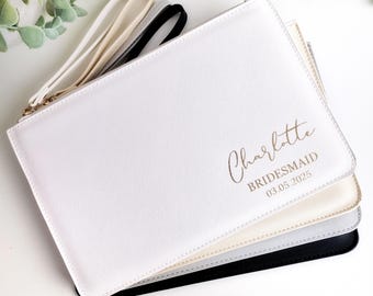 Gepersonaliseerde clutch, cadeau bruidsmeisje, cadeau bruidsmeisje, cadeau voor haar, cadeau vrijgezellenfeest, gunst Bacherolette, voorstel bruidsmeisje