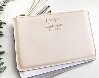 Personalised Clutch Bag, Bridesmaid Gift, Maid of Honour Gift, Gift for Her, Hen Party Gift, Bacherolette Favor, Bridesmaid Proposal