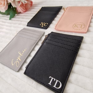 Gepersonaliseerde kaarthouder, gepersonaliseerde portemonnee, monogram portemonnee, monogram kaarthouder, cadeau bruidsfeest, cadeau bruidsmeisje, cadeau voor haar