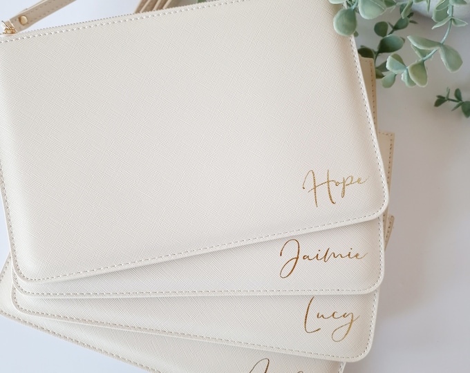 Personalised Clutch Bag, Personalised Bridesmaid Gift, Personalised Handbag, Maid of Honour Gift, Gift for Her, Hen Party Gift