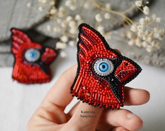 Christmas Northern Cardinal ornament pin, Red Bird Pin, General Cardinal, Red Cardinal, Christmas Gift