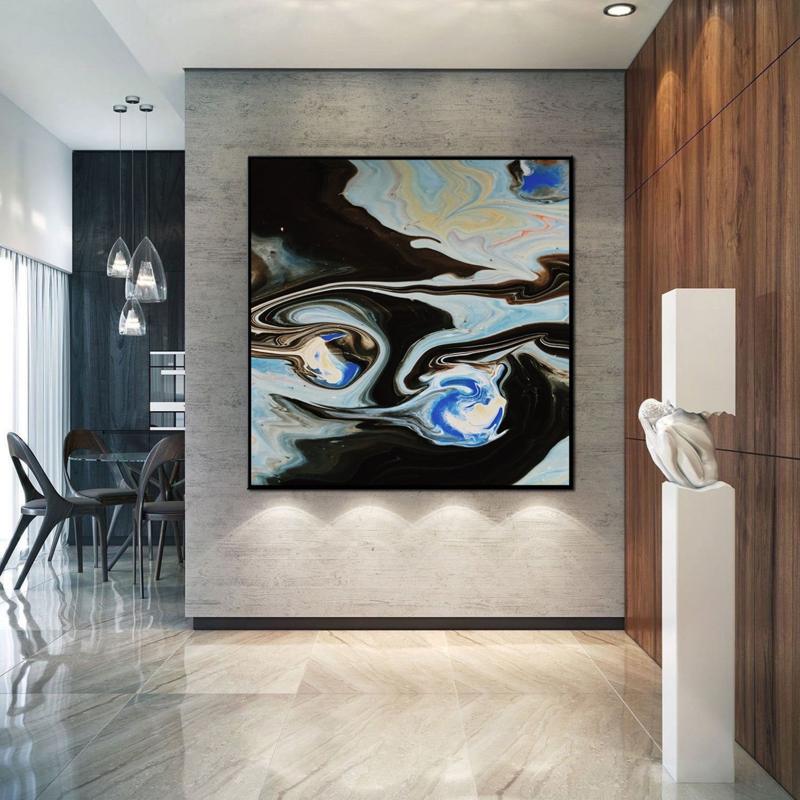 Abstract Wall Art House Office Decor Canvas Giclée Print Etsy