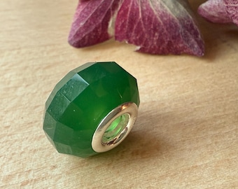 Edelsteenkraal Groene Chalcedoon voor Trollbeads, Pandora