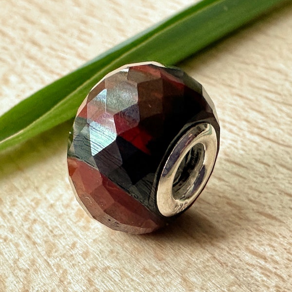 Edelstein Bead rotes Tigerauge für Trollbeads, Pandora