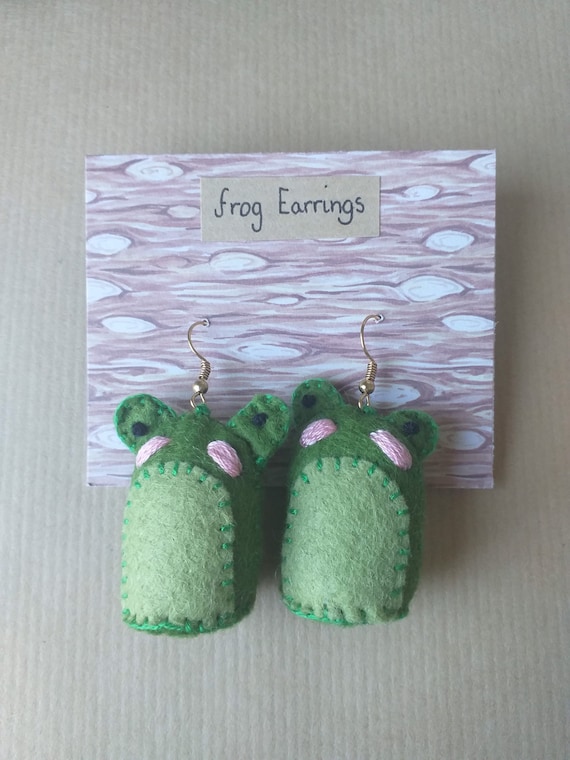 frog earrings etsy