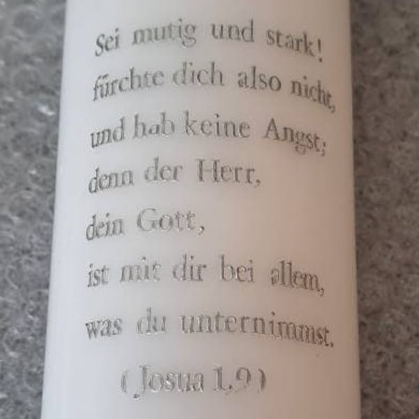 Taufspruch für Taufkerzen, Kommunionkerzen und Kerzen aller Art, individuell und reine Handarbeit,