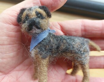 Terrier miniatura de borde de fieltro con aguja