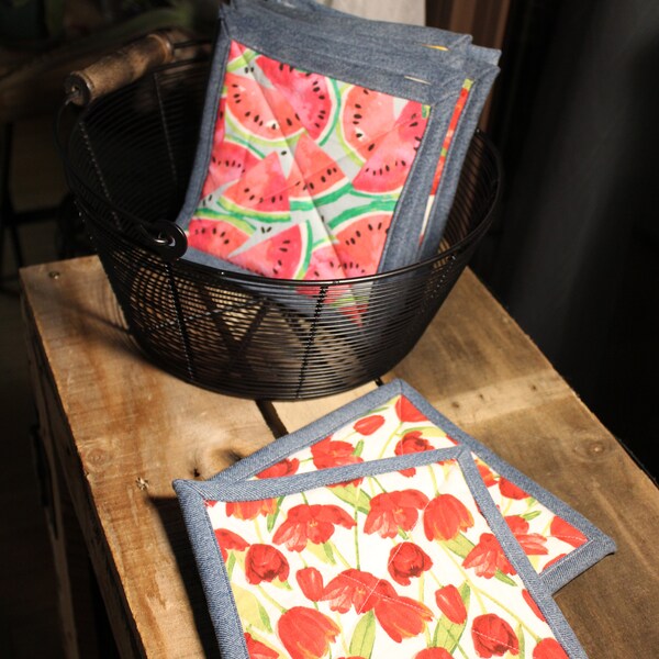 Denim Pot Holders Etsy