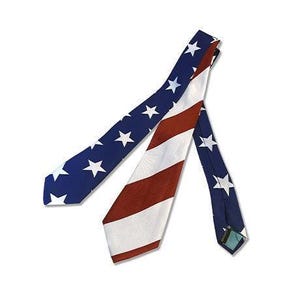 Ralph Marlin 3D Tie: Big Stars, Patriotic Stripes, Collector's Edition Neckwear with Free Finger Flag