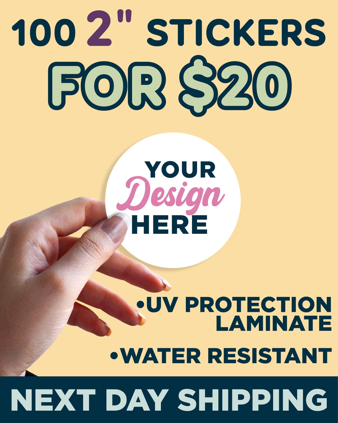 100 2 Custom Die Cut Sticker Choice of Size Fullcolor Stickers