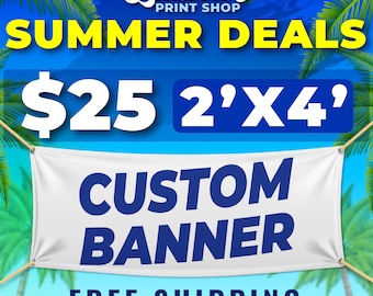 Custom Vinyl Banner | Next Day Shipping | Full Color Banner | Logo Advertising Sign | Business Marketing Banner | Trade Show Banner