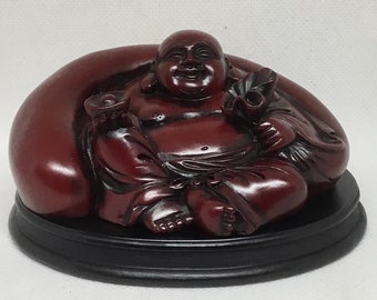 Bonsai Sitting Laughing Buddha figure