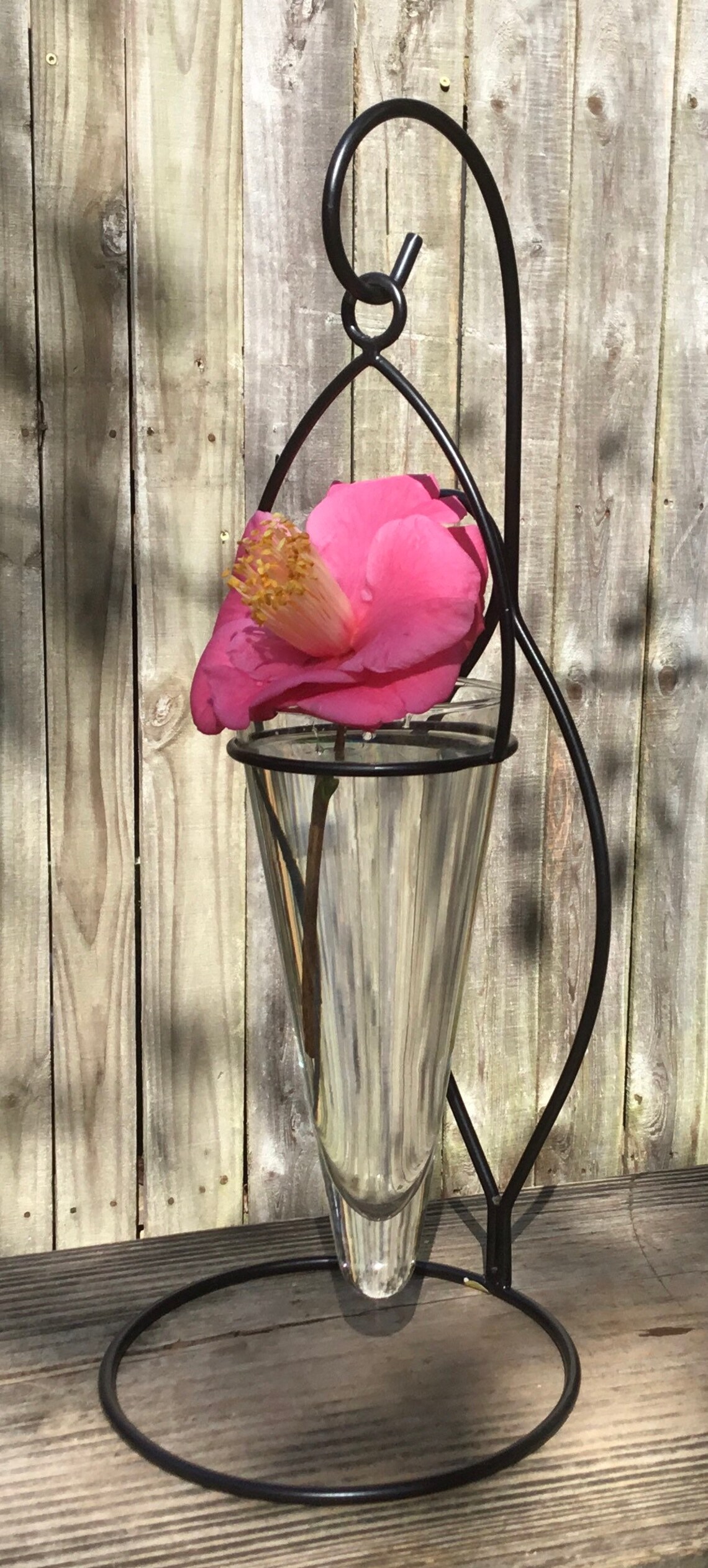 Wrought Iron and Glass Flower Vase Etsy