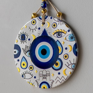 Large Evil Eye Wall Hanging: Boho Home Protection Decor