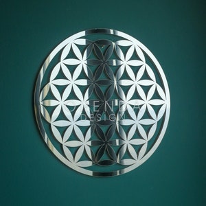 Mirrored Flower of Life Wall Art: Sacred Geometry Decor