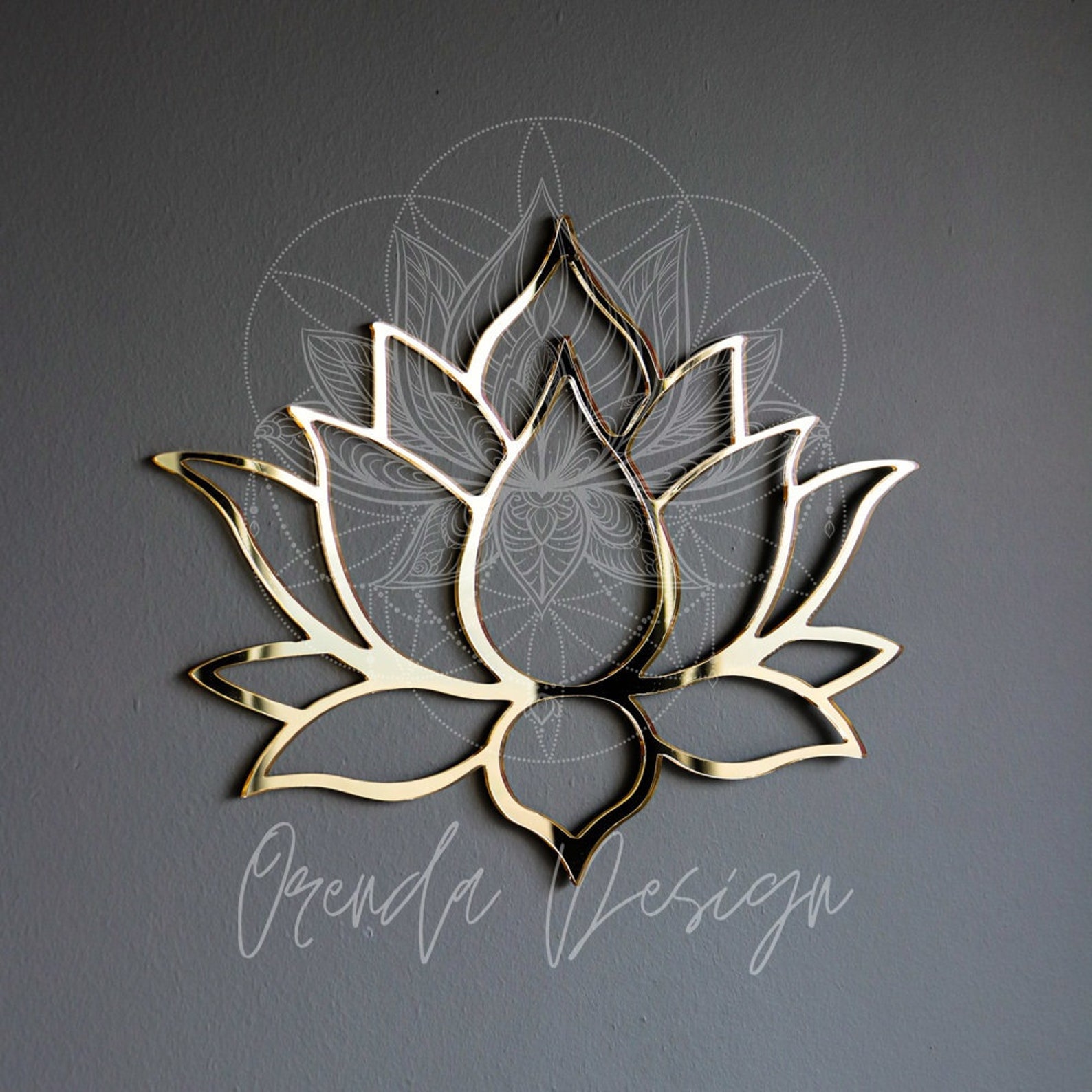 Lotus Flower Home Wall DecorationGold Model Etsy