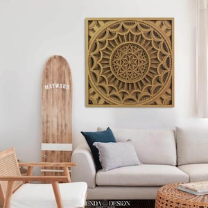 Mandala Multi-Layer Wooden Wall Art, 3D Decoration, Unique Wall Art, Wooden Mandala Decor, Living Room Wall Decor, Rustic Home Wood Wall Art