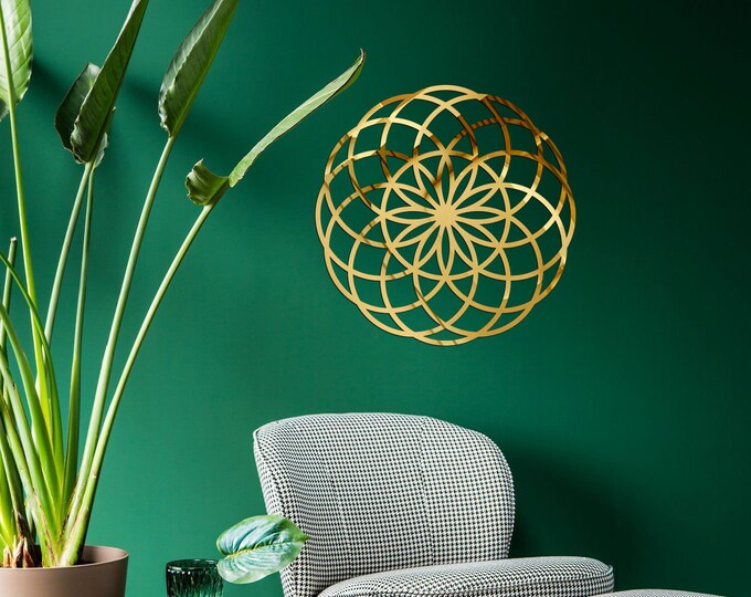 Lotus Flower Home Wall Decorationgold Model Etsy