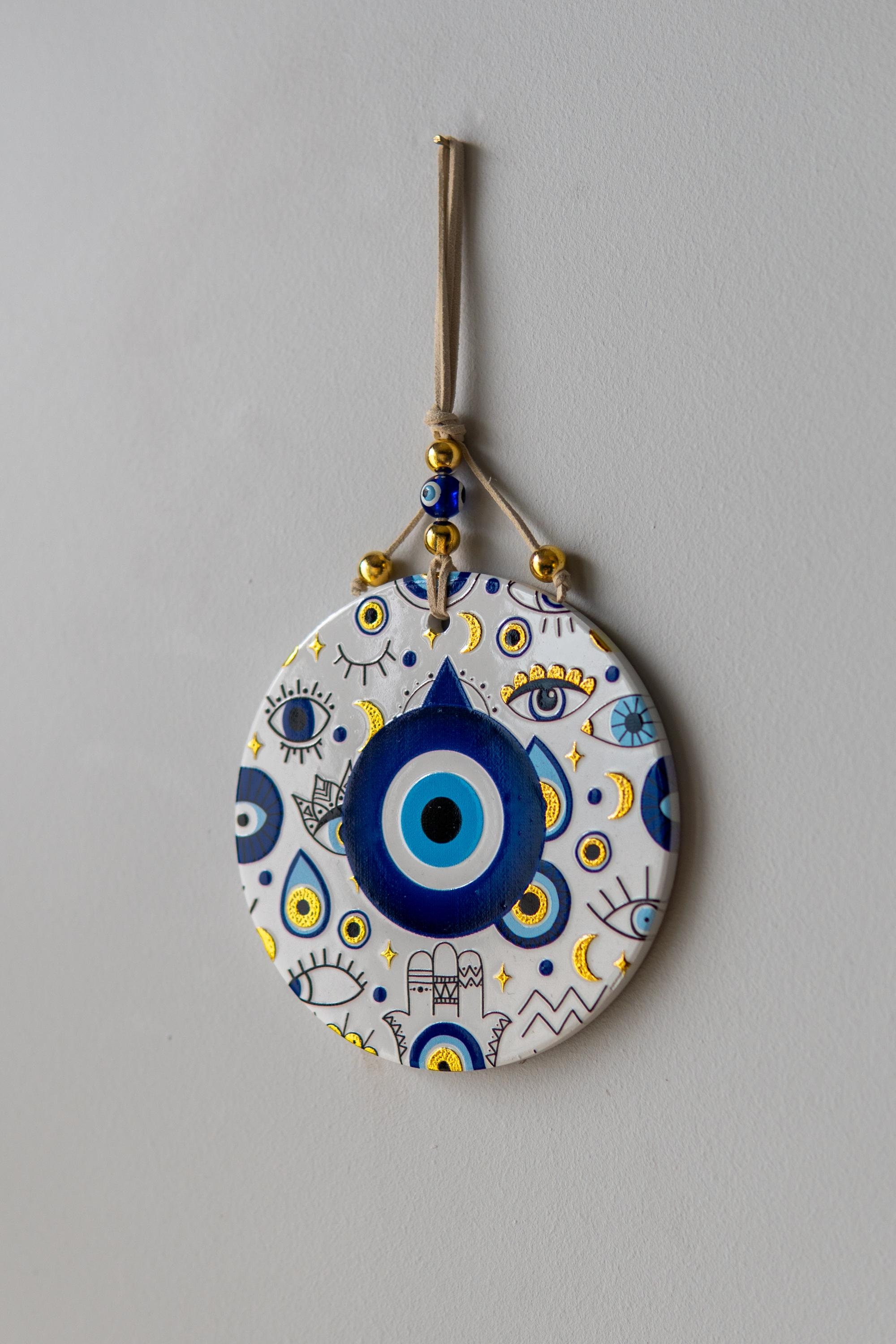 Large Evil Eye Wall Hanging, Elegant Evil Eye Home Decor, Protection Home Gift, Nazar Wall Hanging, New Home Gift, Door Decoration