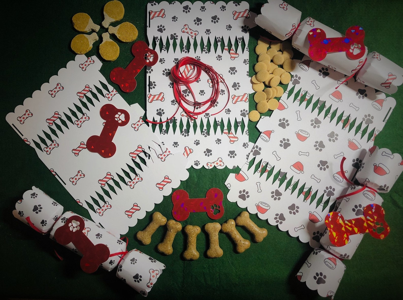 Dog Cracker 3 Christmas cracker dog treat gift set. Unique Etsy