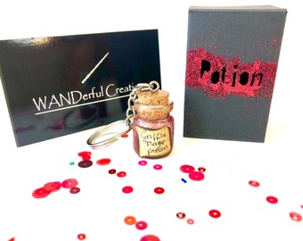 VALENTINES Love potion Keyring, keychain, Valentines bag charm